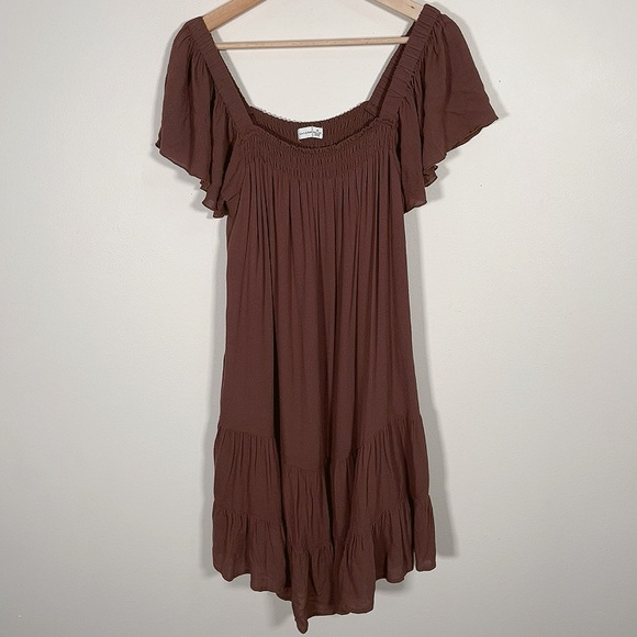 GENTLE FAWN | COFFEE TIERED SQUARE NECK DRESS - Picture 3 of 13